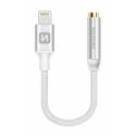 Audio adaptér Swissten Lightning/Jack (samica) 0,15 m, strieborný 73501212