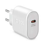 SBS Cestovný adaptér 1 x USB-C, PD 20 W, biela TETR1CPD20