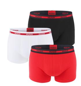HUGO - boxerky 3PACK cotton stretch red & black color combo z organickej bavlny - limitovaná fashion edícia (HUGO BOSS)
