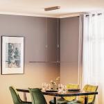 Quitani LED závesné svietidlo Tolu, nikel, dĺžka 178 cm