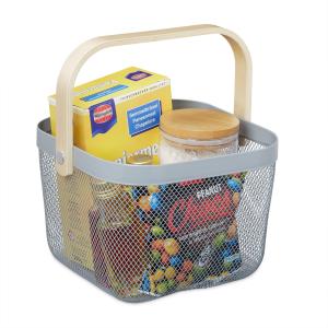 Úložný košík s rukoväťou RD31609, šedá