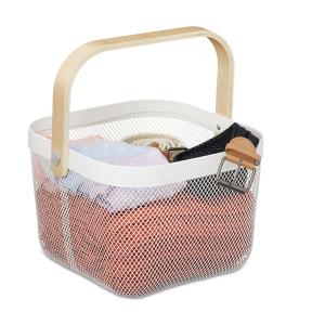 Úložný košík s rukoväťou RD31609, biela