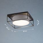 Stropné svietidlo Carre 60x60cm látkové tienidlo sivé