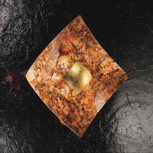 Nástenné svietidlo Quadrangolo z medi, 18 x 18 cm