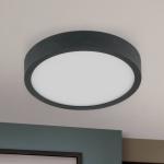 LED stropné svietidlo Bully v čiernej farbe, 3 000 K, Ø14 cm