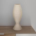 Diamantová stolová lampa z organického materiálu, ľan, 33 cm