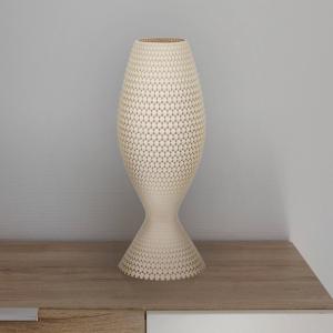 Diamantová stolová lampa z organického materiálu, ľan, 33 cm