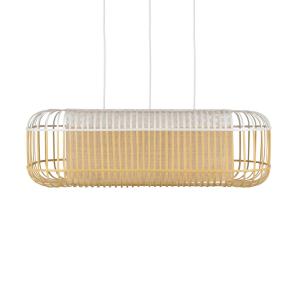 Forestier Bambusový oválny prívesok L biely/prírodný