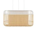 Forestier Bambusový oválny prívesok XL biely/prírodný