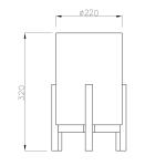 Stolová lampa 3193, drevo, ľanový textil, výška 32 cm