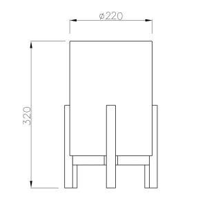 Stolová lampa 3193, drevo, ľanový textil, výška 32 cm