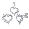 Silvego Strieborný obľúbený srdiečkový set so zirkónmi JJJS582 (náušnice, prívesok)