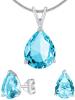 Silvego Strieborný set šperkov s tyrkysovým krištáľovým sklom JJJS222 (náušnice, prívesok)