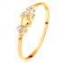 Prsteň v žltom 14K zlate - drobné číre zirkóny a lesklé vypuklé srdiečko S3GG154.50/56 - Veľkosť: 65 mm