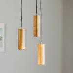 Závesné svietidlo Pipe, dubové drevo, 3 svetlá, kruhové, Ø 30 cm, GU10