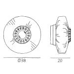 Nástenné svietidlo New Wave Optic XL, jantárová farba, očná guľa, zástrčka