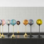 Stolová lampa Ballroom, fialová, sklo, fúkaná, stmievateľná