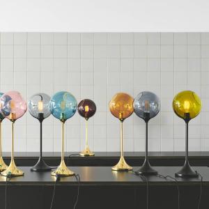 Stolová lampa Ballroom, fialová, sklo, fúkaná, stmievateľná