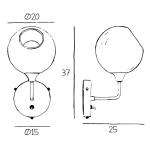 Tanečná sála Krátke nástenné svietidlo, ružová farba, sklo, fúkaná