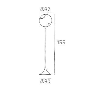 Stojacia lampa Ballroom, ružová, sklo, ručne fúkaná, stmievateľná