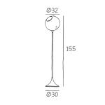 Stojacia lampa Ballroom, biela, sklo, ručne fúkaná, stmievateľná