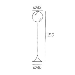Stojacia lampa Ballroom, biela, sklo, ručne fúkaná, stmievateľná