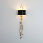 Nástenné svietidlo Elba lungo, zlatá/čierna, výška 144 cm, železo