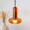 Závesné svetlo Perseus, jantárová farba, Ø 15 cm, sklo, stmievateľné