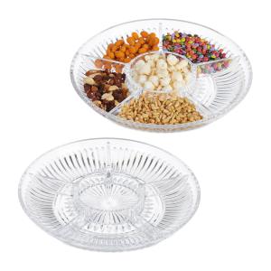 Sada 2 tanierov na občerstvenie s priehradkami RD44784