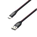MobilNET Dátový a nabíjací kábel TPU USB/USB-C, 2A, 2m, čierny KAB-0184-USB-TYPEC