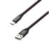 MobilNET Dátový a nabíjací kábel TPU USB/USB-C, 2A, 2m, čierny KAB-0184-USB-TYPEC