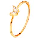 Zlatý prsteň 585 - motýlik zdobený okrúhlymi čírymi zirkónmi S3GG135.05/22/26 - Veľkosť: 56 mm