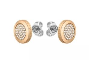 Hugo Boss Pôvabné bronzové náušnice s kryštálmi 1580382