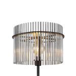 Stojacia lampa Gorley, výška 152 cm, dymovo sivá, sklo/kov