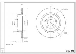HART Brzdový kotúč 250 345