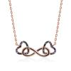 MOISS Bronzový náhrdelník so zirkónmi Nekonečné srdiečka N0000660