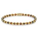Rebel&Rose Korálkový náramok Mix Glass Rocks Tiger Gold RR-40146-G 16,5 cm