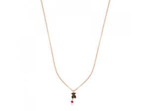 Tous Ružovo pozlátený náhrdelník s medvedíkom 1000141000