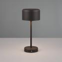 Nabíjacia stolová lampa Jeff LED, matná čierna, výška 30 cm, kov