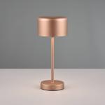 Nabíjacia stolová lampa Jeff LED, káva, výška 30 cm, kov