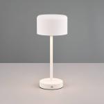 Nabíjacia stolová lampa Jeff LED, matná biela, výška 30 cm, kov