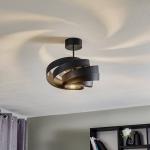 Stropné svietidlo Vento, čierne, Ø 40 cm, kov, E27