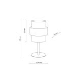 Stolná lampa Calisto, juta, prírodná hnedá, výška 38 cm