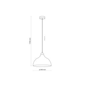 Závesné svietidlo Envostar Kaitt, detail dreva, Ø 34 cm, tehlovo červená