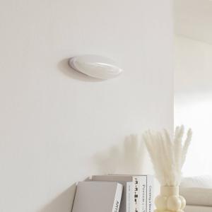 Nástenné svietidlo Lucande LED Leihlo, biele, plast, výška 8 cm