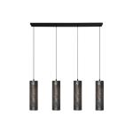 Závesné svietidlo Forato, dĺžka 120 cm, hnedá farba, 4 svetlá, kov
