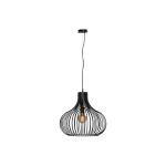 Závesná lampa Aglio, Ø 48 cm, čierna, kov