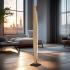 Quitani LED stojacia lampa Persida, výška 150 cm, dub, 2 700 K
