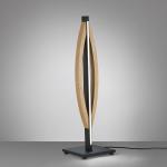 Stolná LED lampa Quitani Kiera, dub/čierny mat