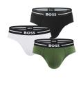BOSS - slipy 3PACK cotton stretch BOLD black & army green z organickej bavlny - limitovaná fashion edícia (HUGO BOSS)
